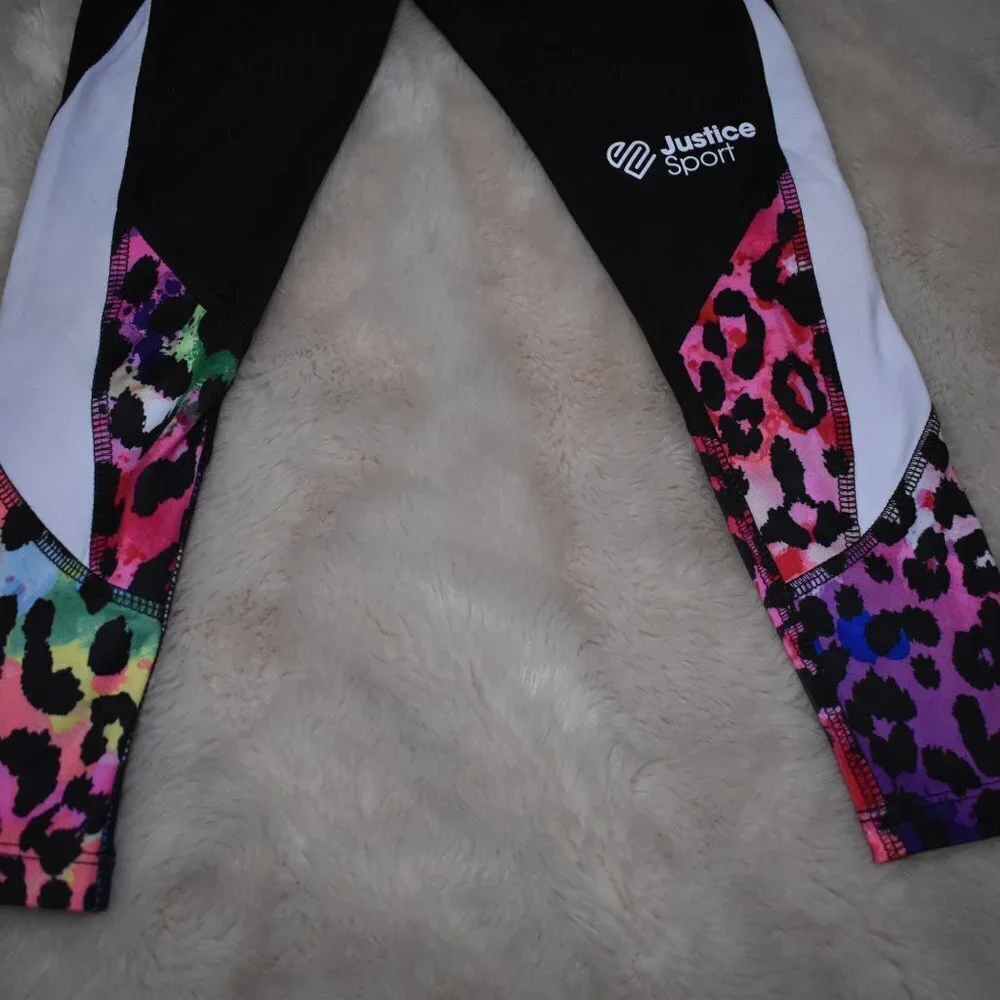 Girls Leggings Animal Print Stretch Size XS 5/6